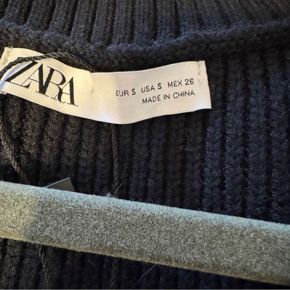 ZARA Long Knit Sleeveless Navy Midi Length Dress - Picture 11 of 12